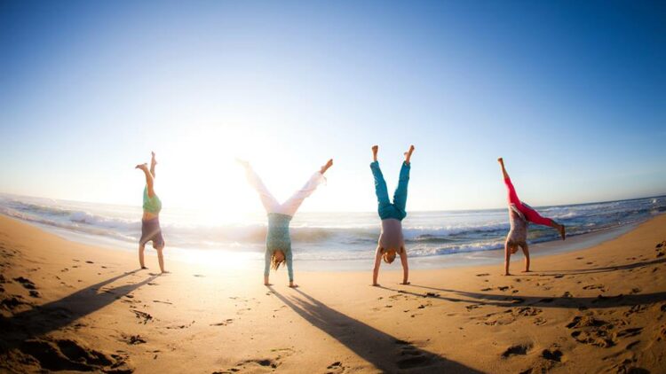 yoga on beach