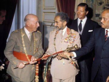 Emperor Haile Selassie State visit to Spain 28th April 1971