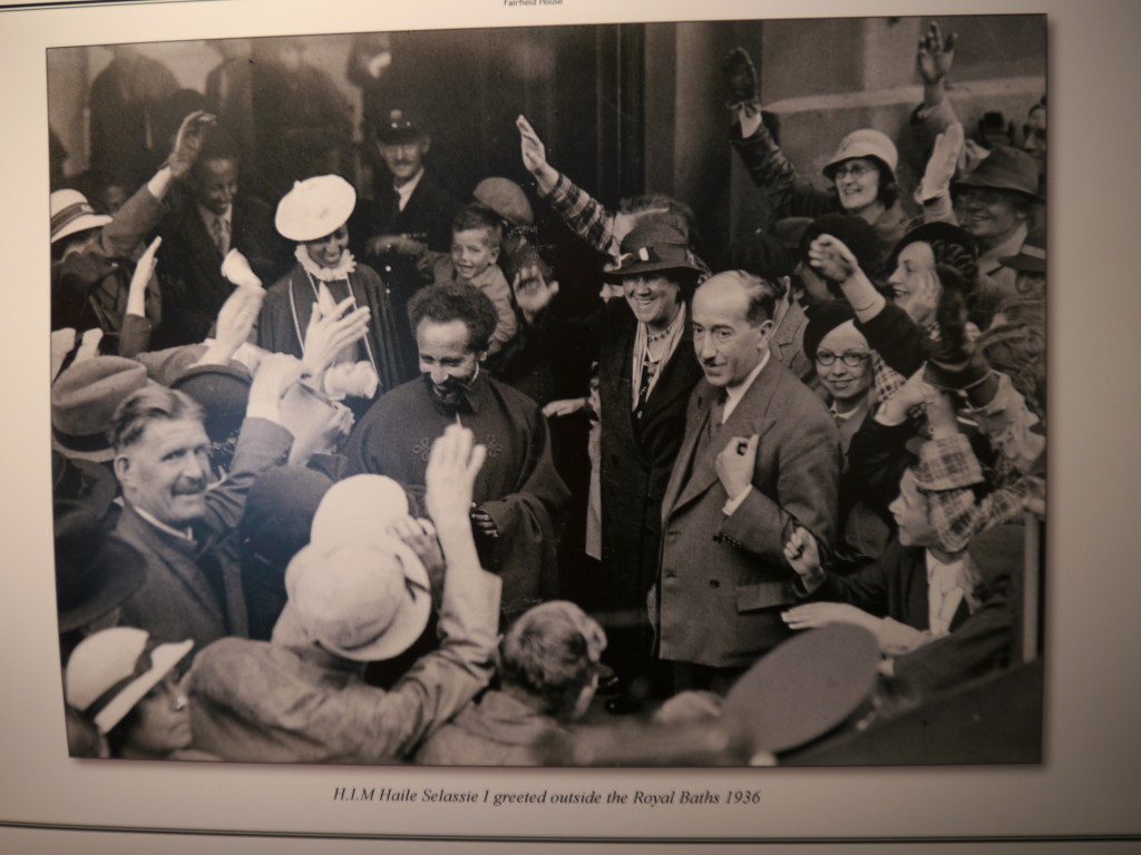 HIM Haile Selassie I greeted outside the Royal Baths 1936