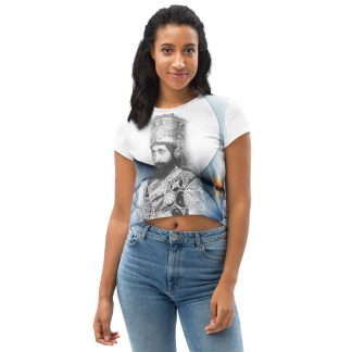 Crowned Majesty All-Over Print Crop Tee