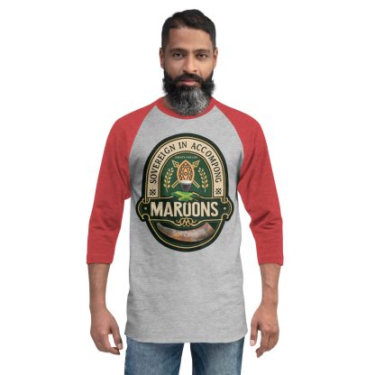 Maroons 3/4 sleeve raglan shirt