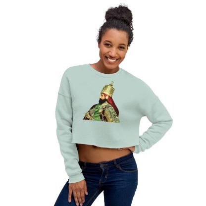 Crowned-Emperor-Haile-Selassie Crop Sweatshirt