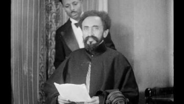 Emperor Haile Selassie sends short address thru sound cameras to world, September 4, 1935