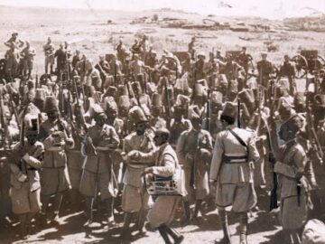 Ethiopians preparing for war with Italian invaders 1935
