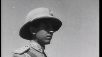 Emperor Selassie and his two sons inspect a new regiment of Imperial Guards 28 November 1935