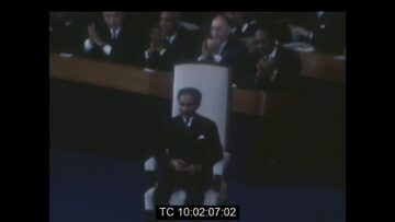 Kenneth Kaunda and Emperor Haile Selassie of Ethiopia attend I.L.O. conference in Geneva, June 1969
