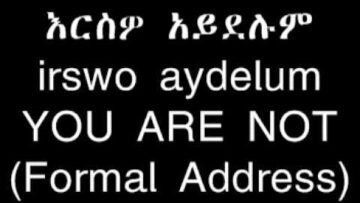 Learn Amharic Personal Pronouns Use With Verb – To Be – Pt 1B