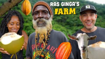 Organic Farming with @rasginga ! HUGE Coconuts, Cocoa Fruit tasting & Goats!