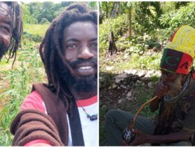 Rasta Man Tour Around On The farm in jamaica