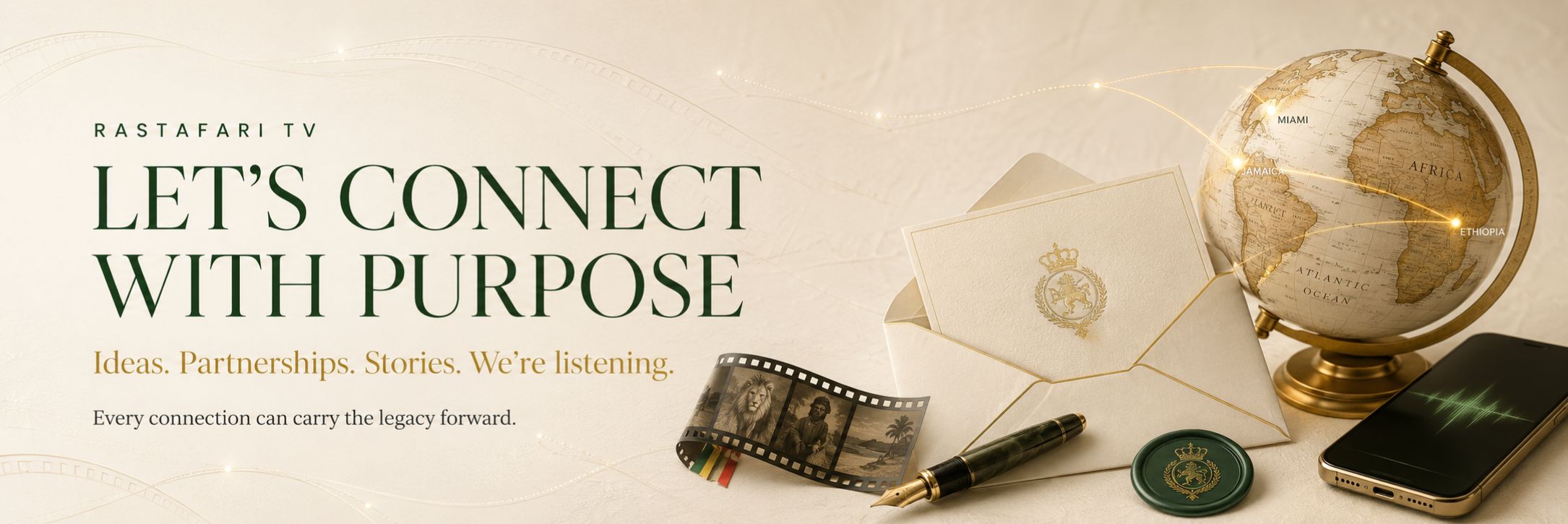 Banner Lets Connect with Purpose RasTafari TV Network