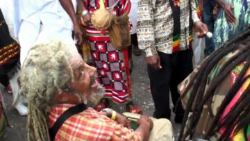 Nyabinghi drumming with Sizzla at Bob Marley Museum 2012